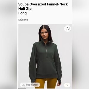 Lululemon Scuba Oversized Funnel-Neck Half Zip Sweater - Green